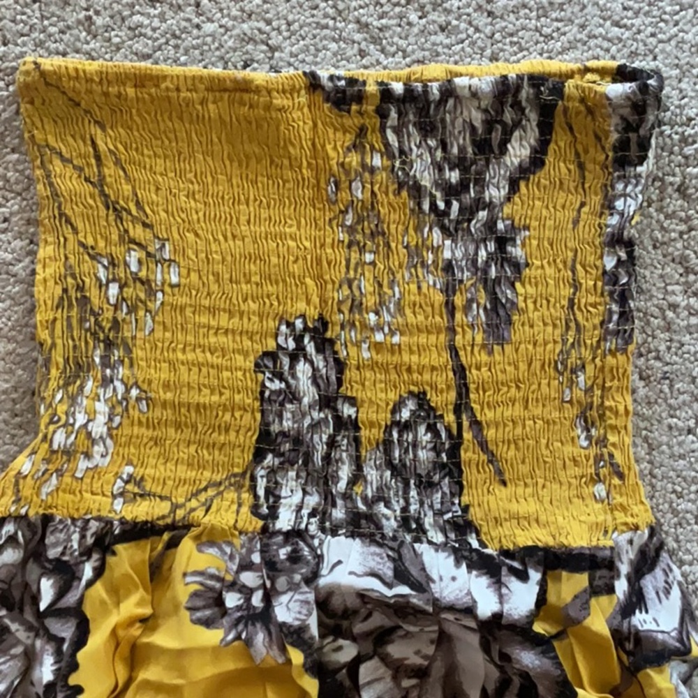 Floral Yellow tube top Maxi Dress - Picture 8 of 8